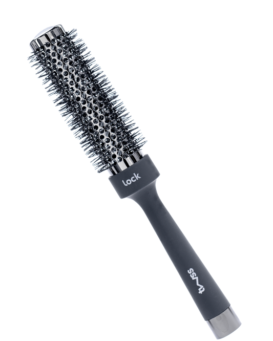 twss - Lock Titanium Round Curling Brush-Volumizing Styling Brush for Smooth Curls