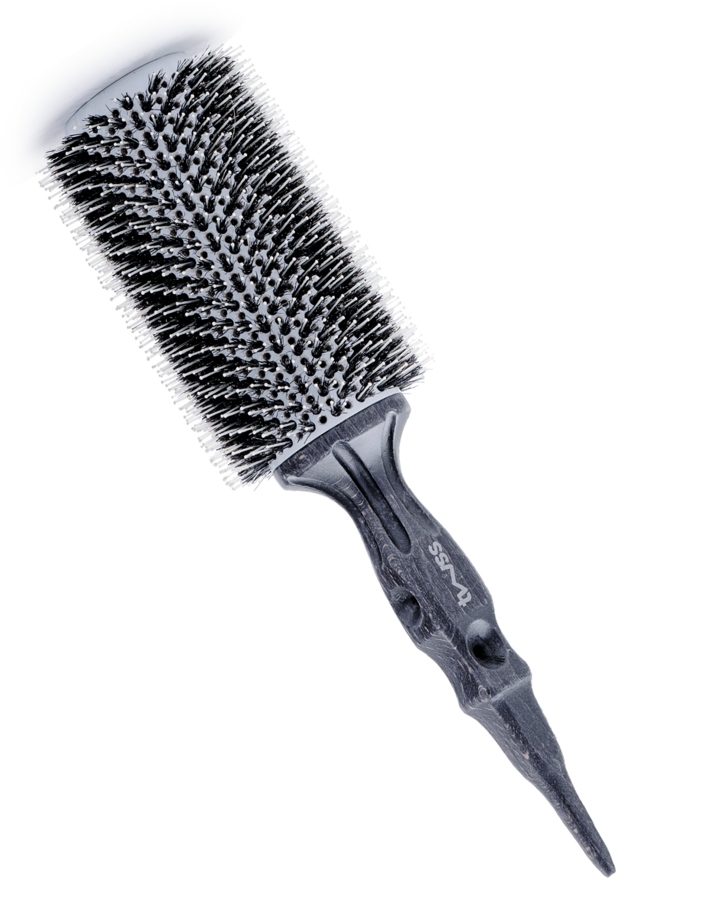 twss – Etch Wooden Round Hair Brush–Eco-Friendly Natural Bristles for Styling