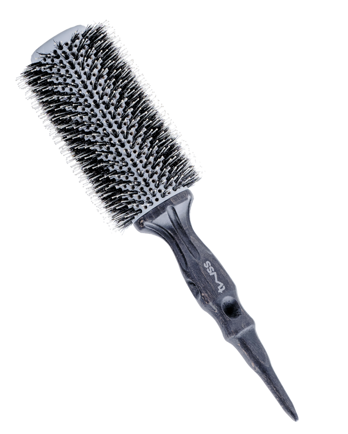 twss – Etch Wooden Round Hair Brush–Eco-Friendly Natural Bristles for Styling