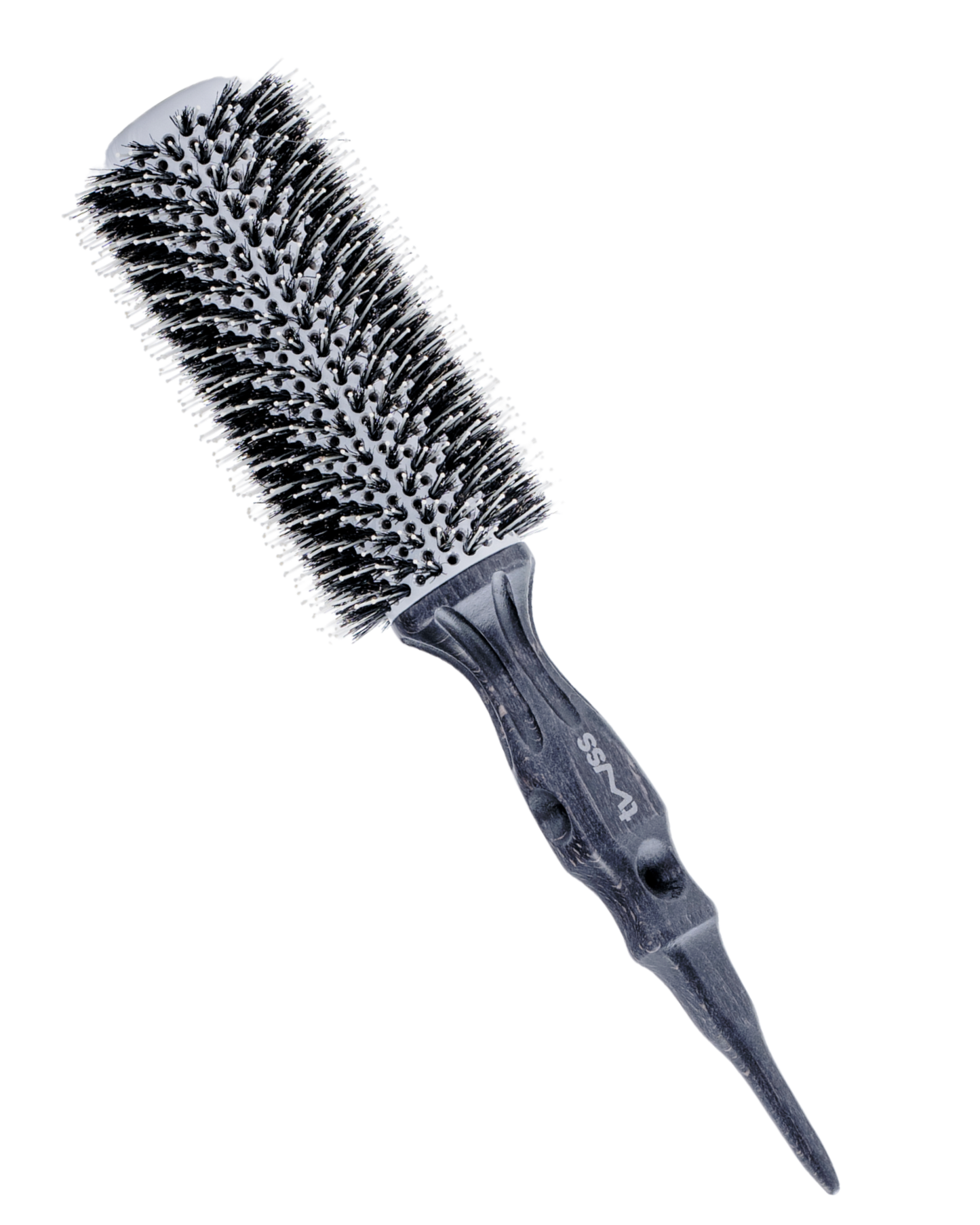 twss – Etch Wooden Round Hair Brush–Eco-Friendly Natural Bristles for Styling