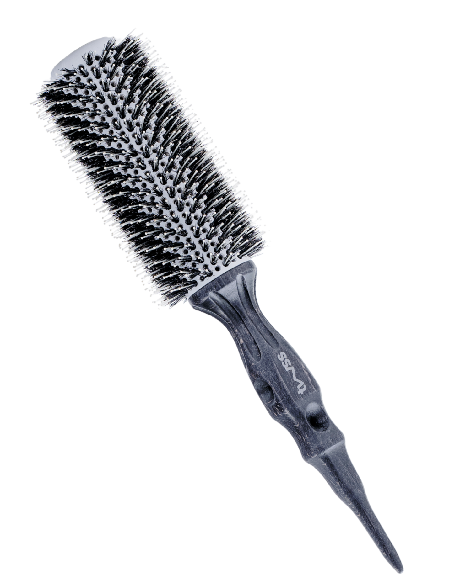 twss – Etch Wooden Round Hair Brush–Eco-Friendly Natural Bristles for Styling