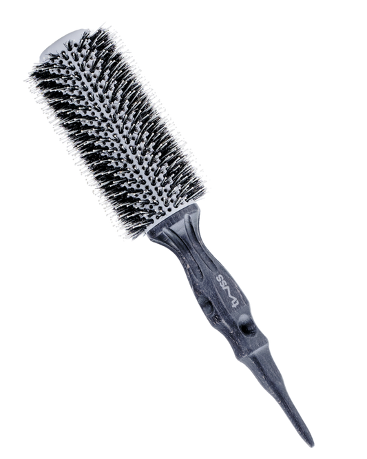 twss – Etch Wooden Round Hair Brush–Eco-Friendly Natural Bristles for Styling