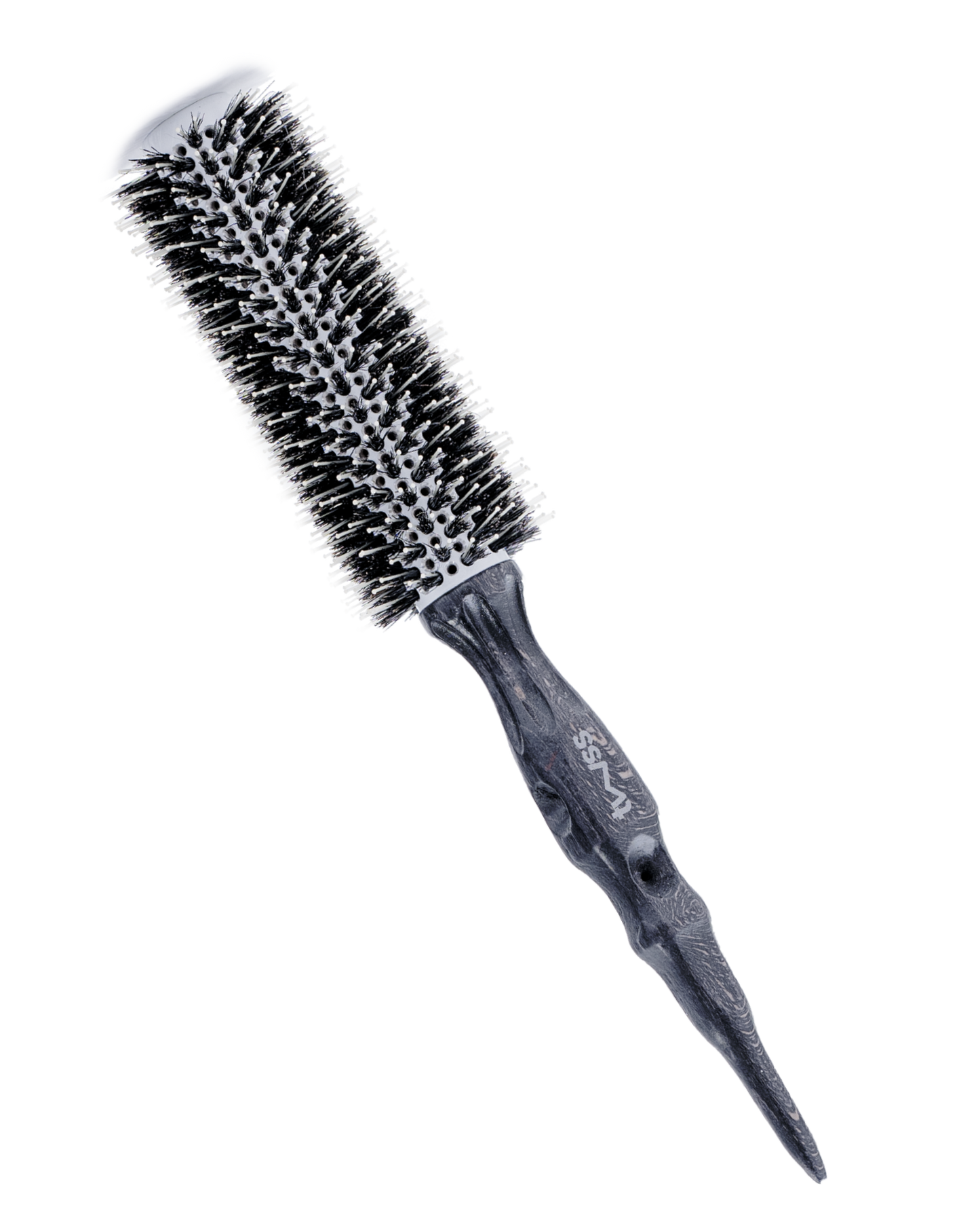 twss – Etch Wooden Round Hair Brush–Eco-Friendly Natural Bristles for Styling