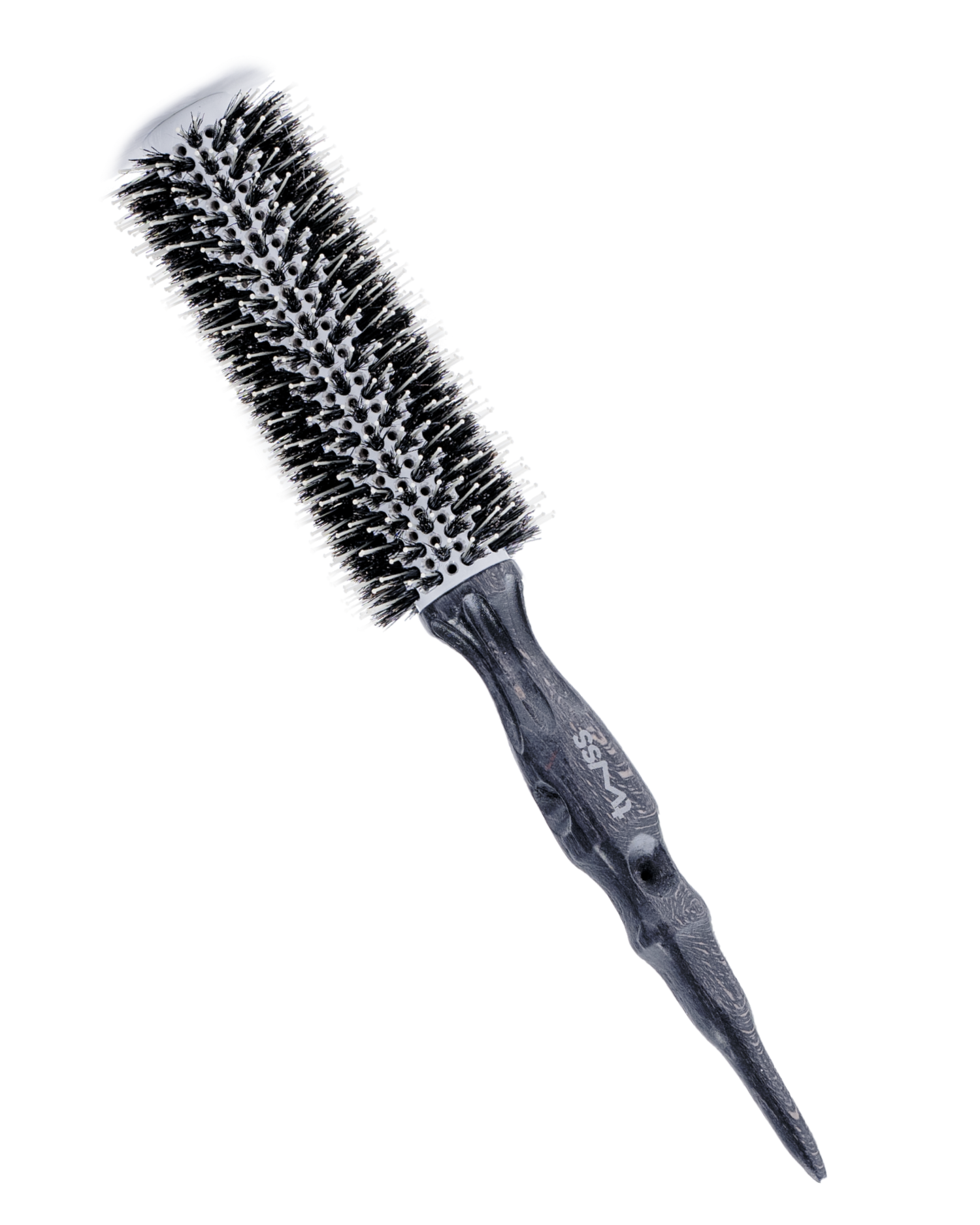 twss – Etch Wooden Round Hair Brush–Eco-Friendly Natural Bristles for Styling