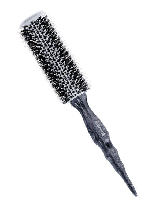 twss – Etch Wooden Round Hair Brush–Eco-Friendly Natural Bristles for Styling