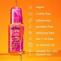amika superfruit star lightweight hair styling + heat defense oil