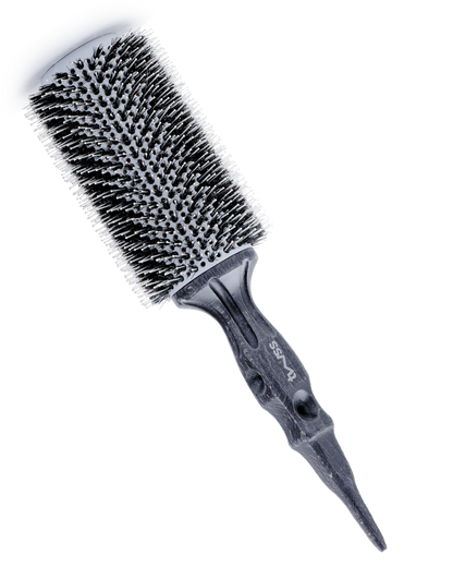 twss – Etch Wooden Round Hair Brush–Eco-Friendly Natural Bristles for Styling