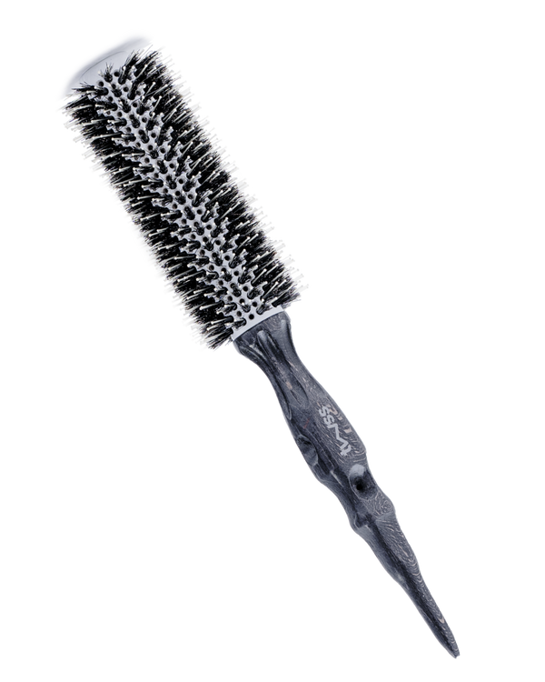 twss – Etch Wooden Round Hair Brush–Eco-Friendly Natural Bristles for Styling