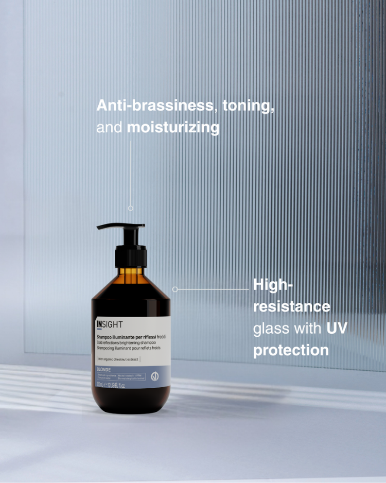 Insight Blonde Cold Reflections Brightening Shampoo 350ml lifestyle shot by Insight | EIDEAL