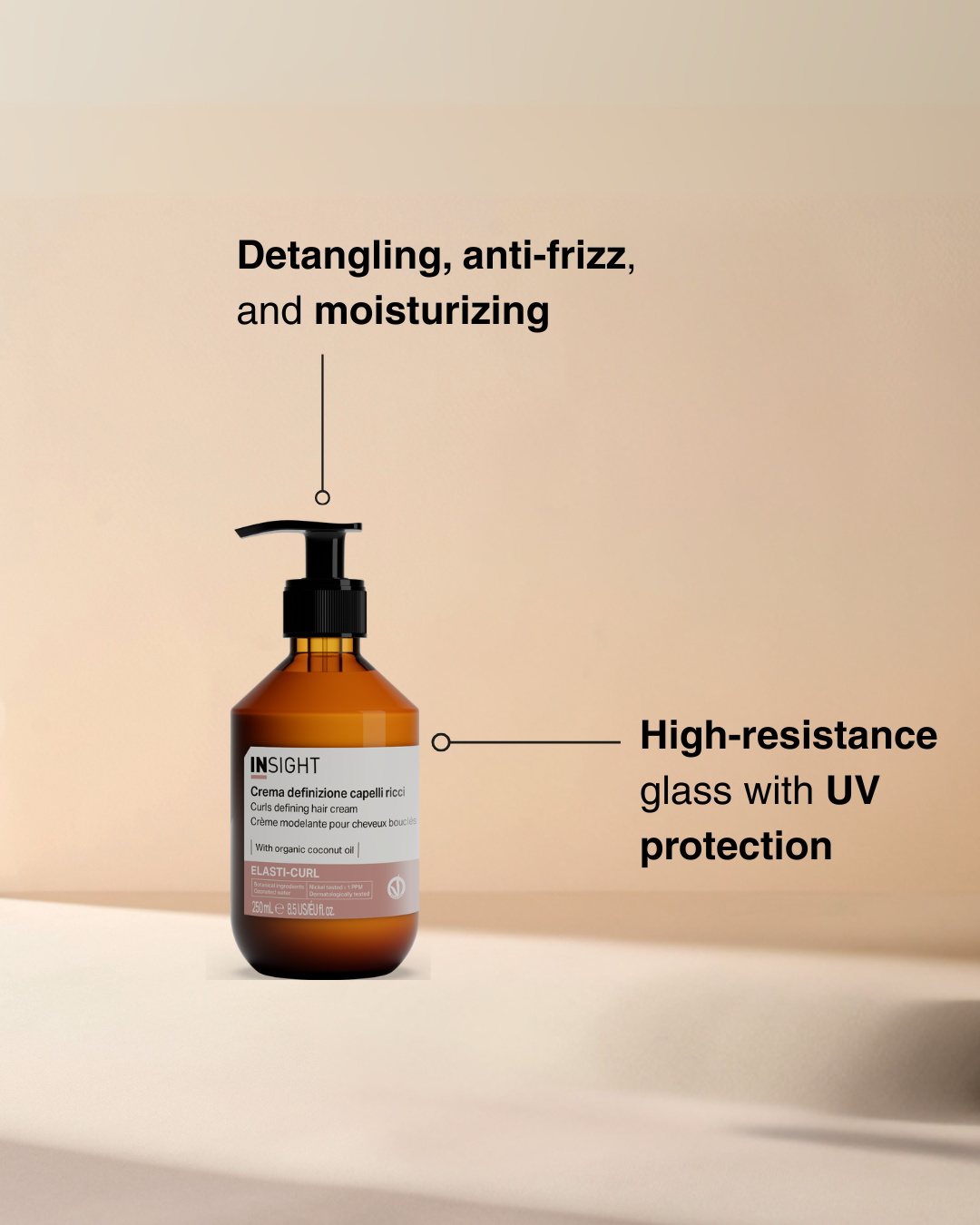 Insight Elasti-Curl Curly Hair Defining Hair Cream 250ml lifestyle shot by Insight | EIDEAL